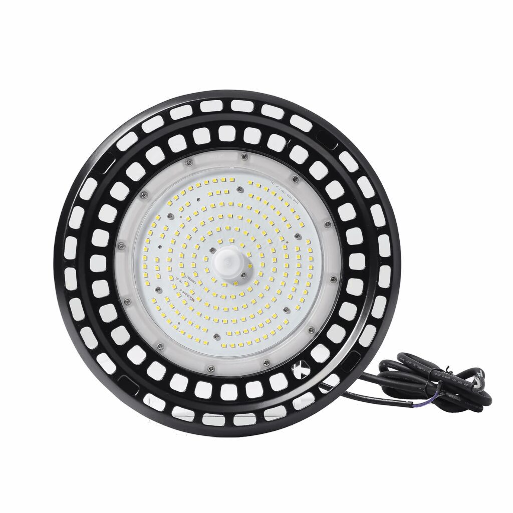 Black UFO LED high bay with cord