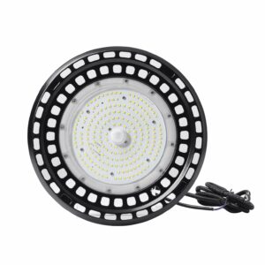 Black UFO LED high bay with cord