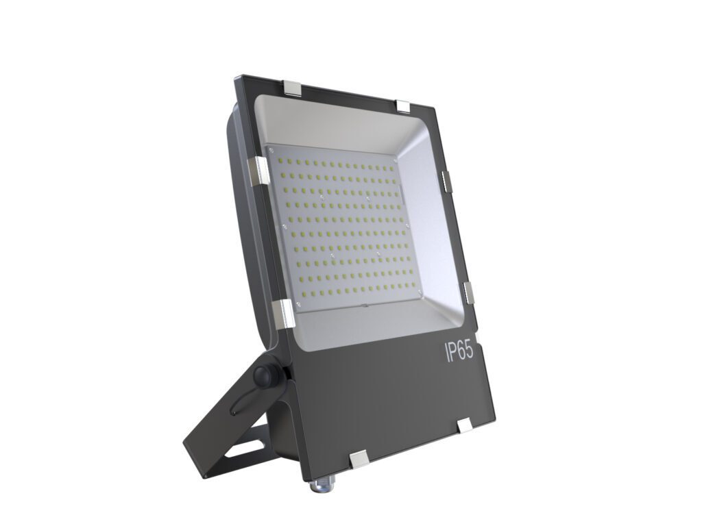 Black LED floodlight with IP65 rating