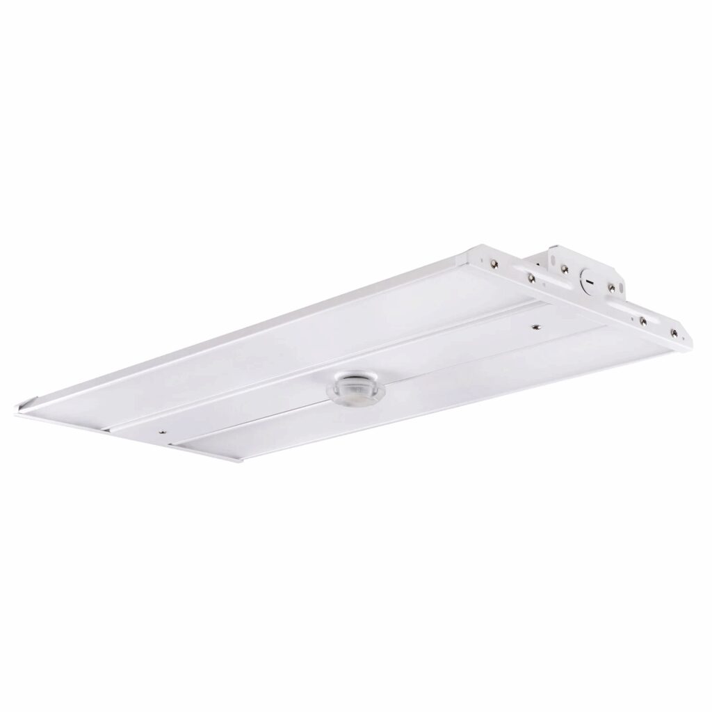 Slim linear LED high bay with motion sensor
