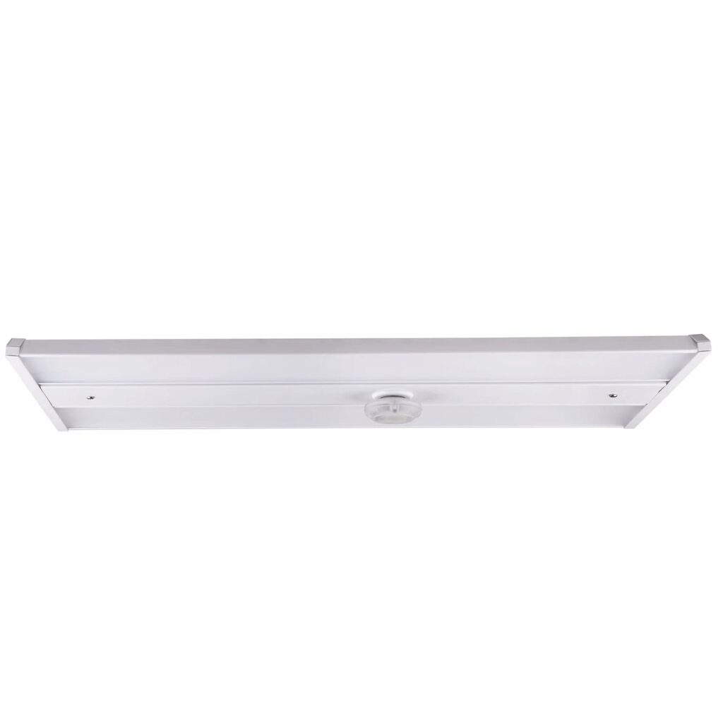 Slim rectangular LED ceiling light with sensor