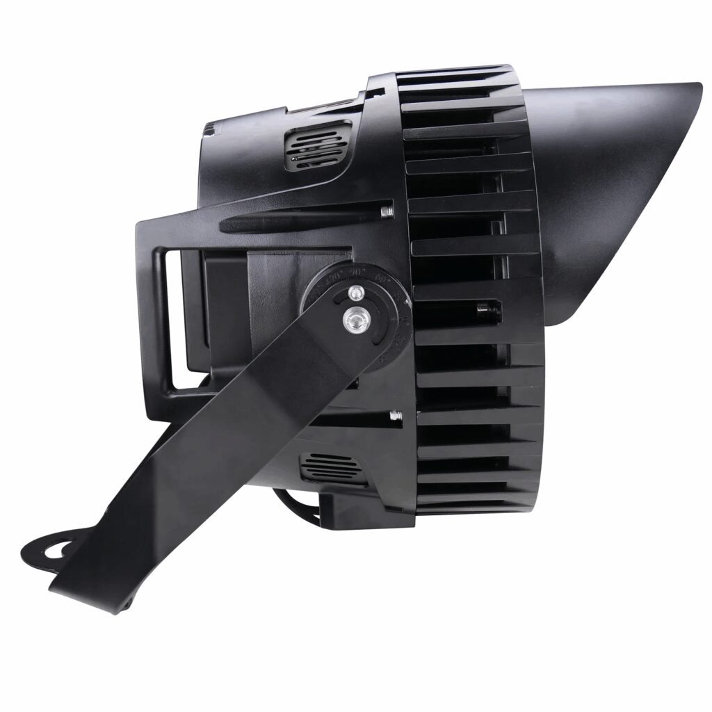 Black LED floodlight with mounting bracket