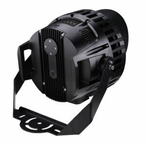 Black stage LED spotlight on bracket