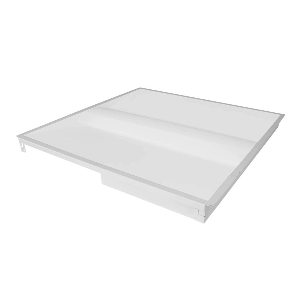 Slim recessed LED troffer panel with diffuser