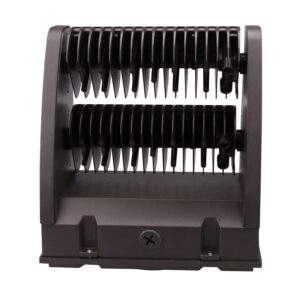 Finned brown LED outdoor light fixture