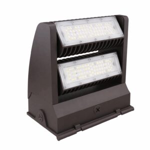 Dual-panel LED outdoor floodlight fixture