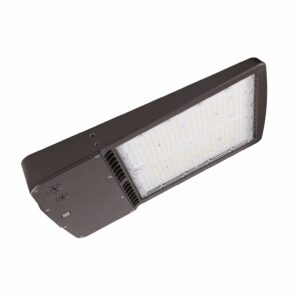 Brown LED shoebox street light fixture