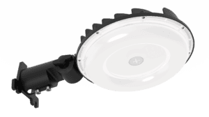 Round LED high bay light fixture with bracket